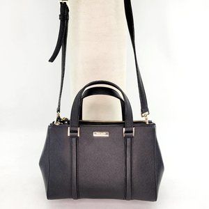KATE SPADE NEW YORK Black Leather Newbury Lane Briar Convertible Small Tote